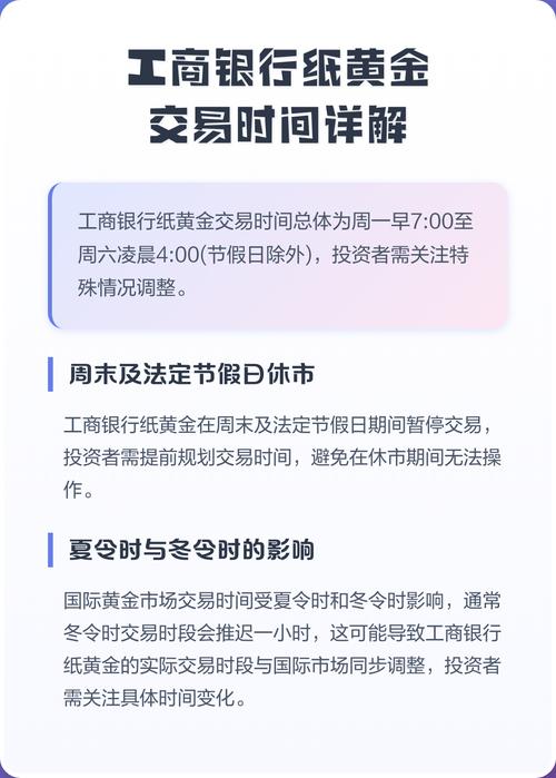 工行纸黄金交易时间